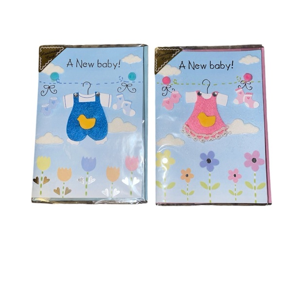 Brand new Set of 2 Handmade 3D Baby Greeting Cards - Picture 1 of 3